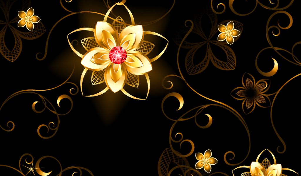 Screenshot №1 pro téma Golden Flowers 1024x600