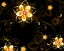 Golden Flowers wallpaper 220x176