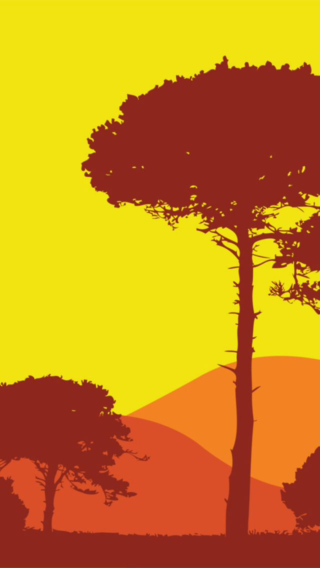 Tree And Hills wallpaper 640x1136