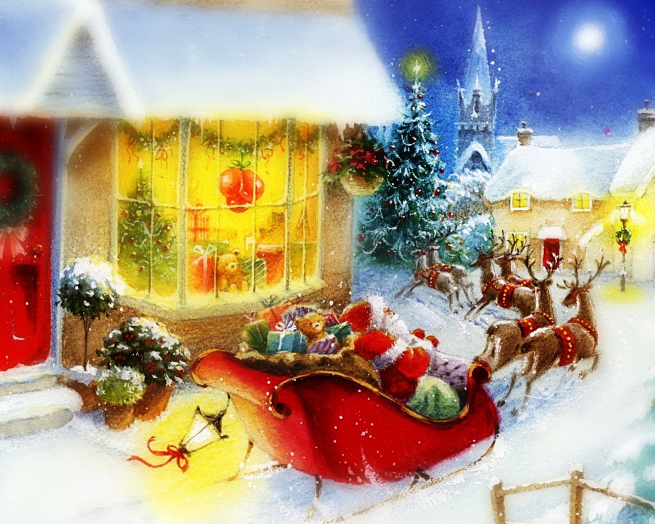 Das Santa Is Coming Wallpaper 1280x1024
