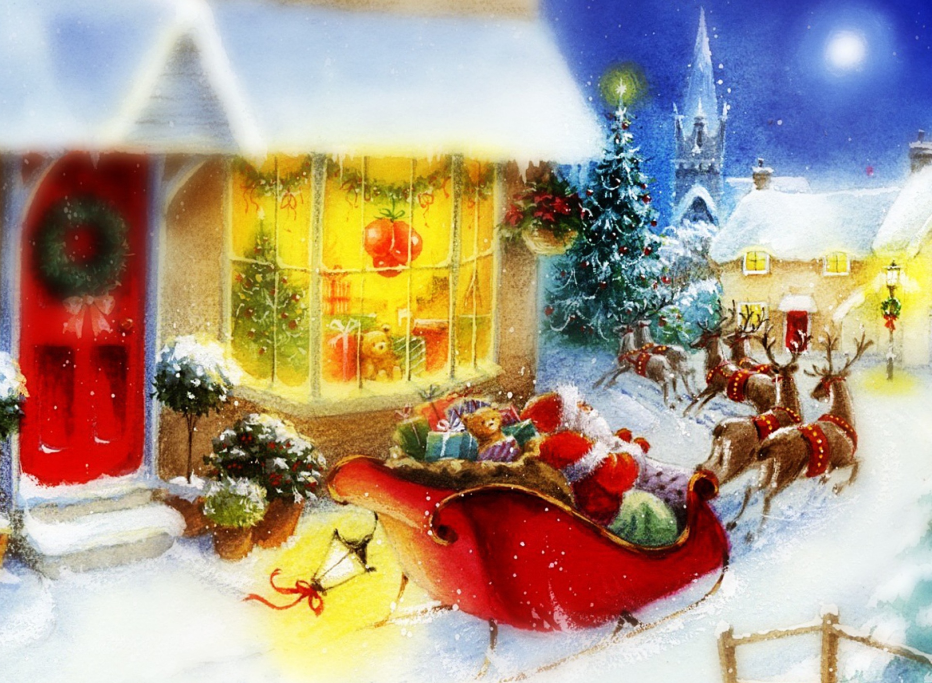 Santa Is Coming wallpaper 1920x1408