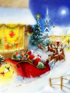 Santa Is Coming wallpaper 240x320