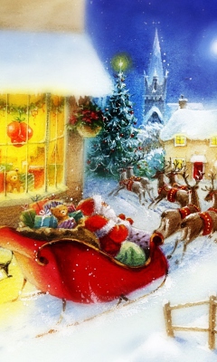 Das Santa Is Coming Wallpaper 240x400
