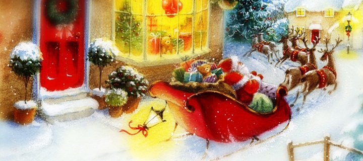 Santa Is Coming wallpaper 720x320
