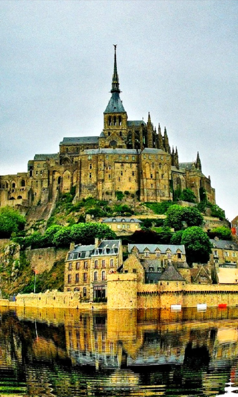 Fondo de pantalla Normandy, Mont Saint Michel 480x800