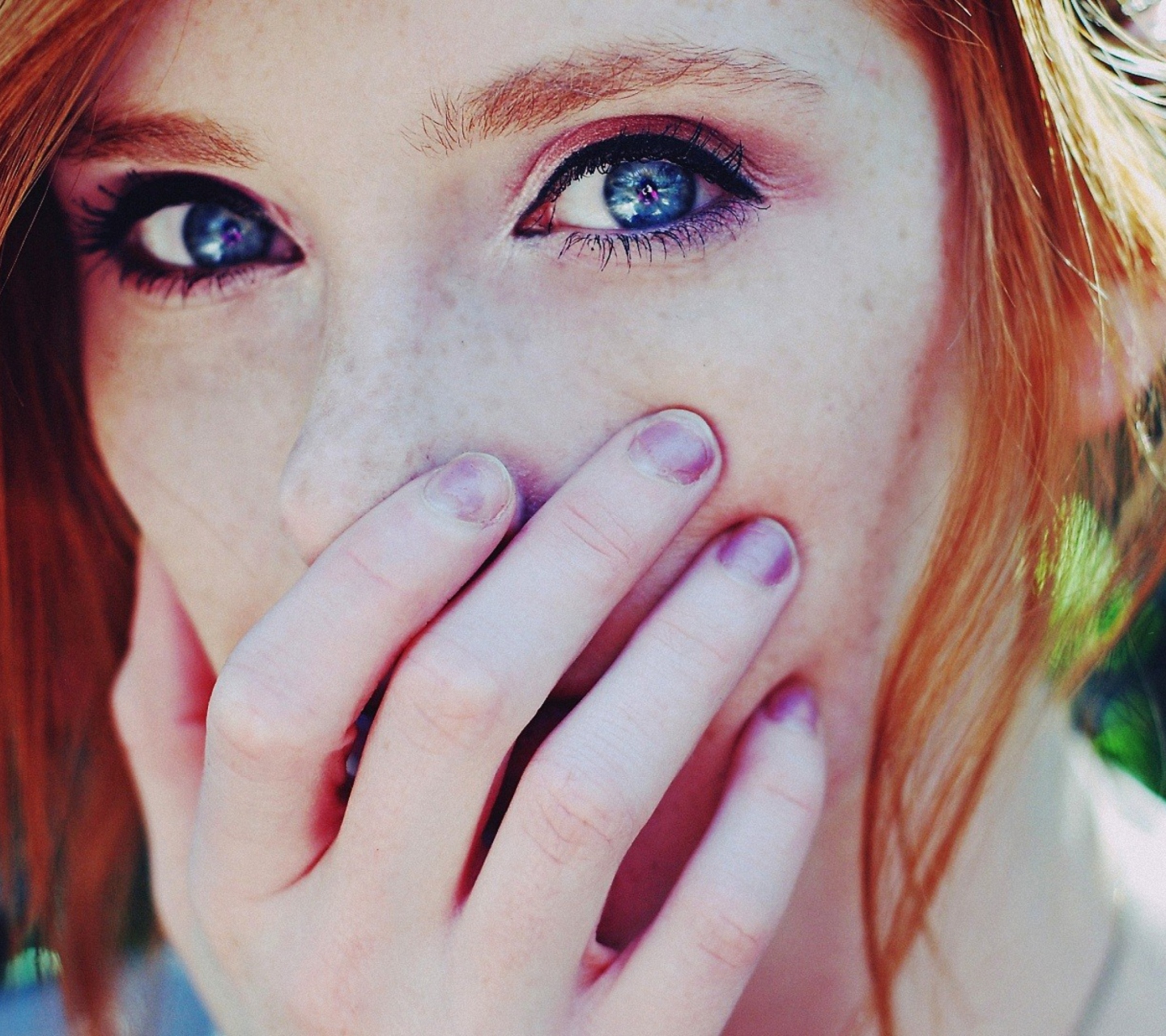 Das Blue Eyes And Freckles Wallpaper 1440x1280