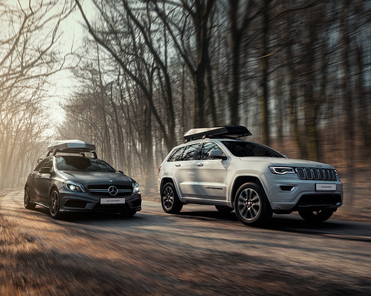 Jeep VS Mercedes wallpaper 1280x1024