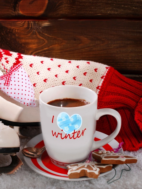 Hot Mulled Wine Merry XMAS wallpaper 480x640