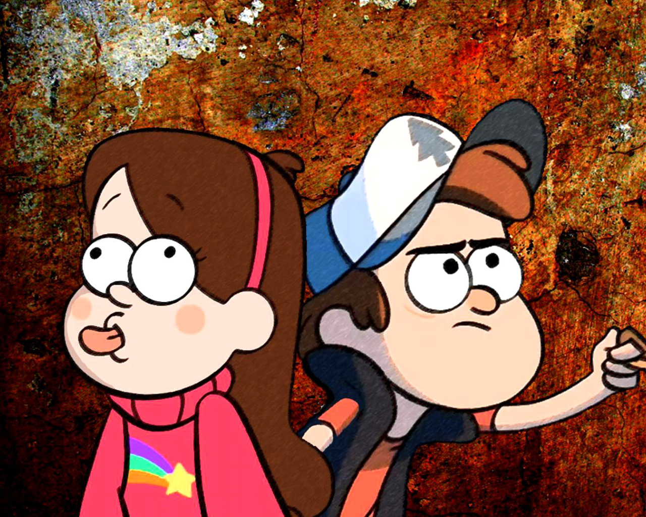Mabel and Dipper in Gravity Falls wallpaper 1280x1024