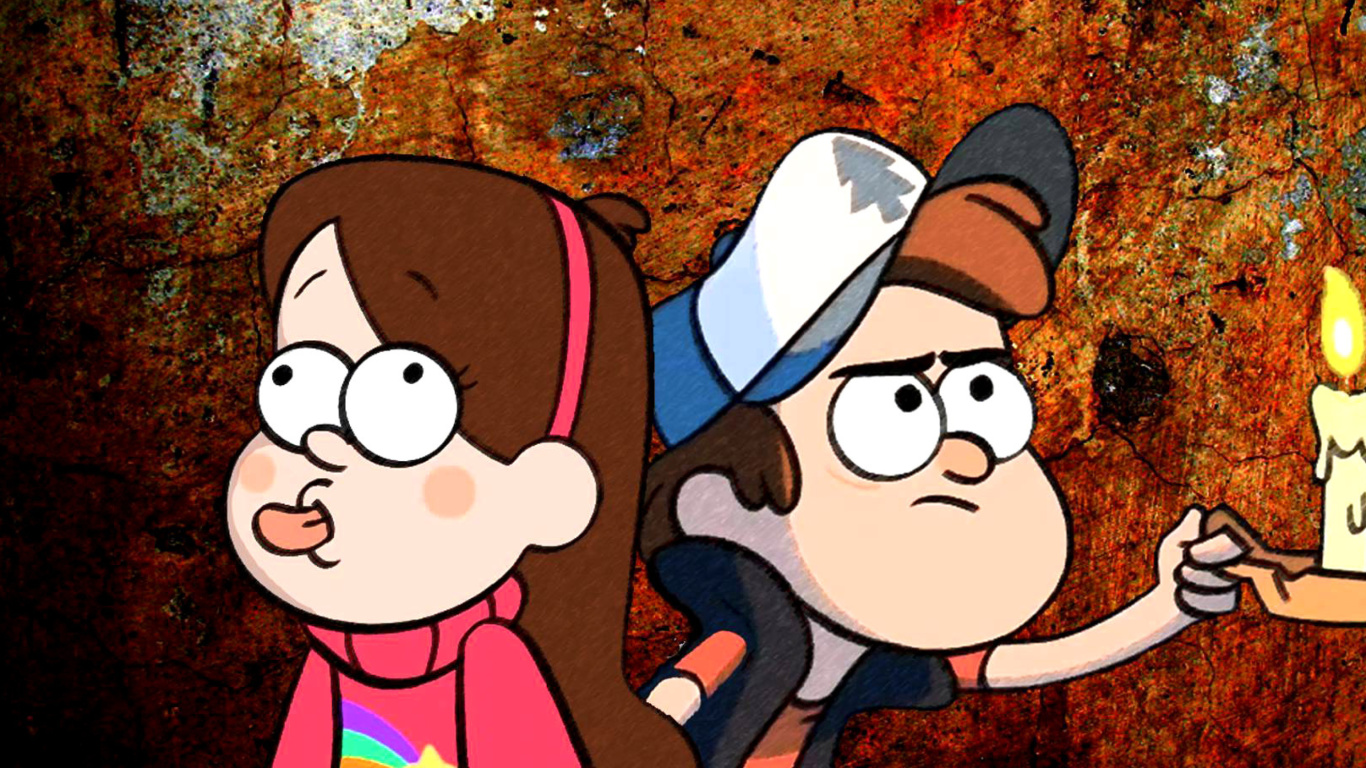Mabel and Dipper in Gravity Falls wallpaper 1366x768