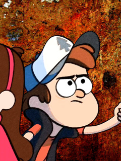 Обои Mabel and Dipper in Gravity Falls 240x320