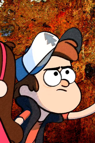 Mabel and Dipper in Gravity Falls wallpaper 320x480