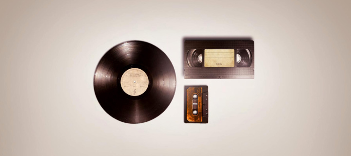 Обои Video cassette and Audio Cassette 720x320