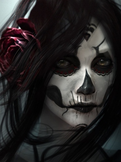 Fondo de pantalla Beautiful Skull Face Painting 240x320