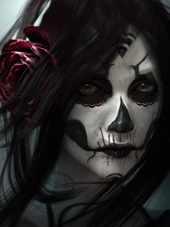 Das Beautiful Skull Face Painting Wallpaper 240x320