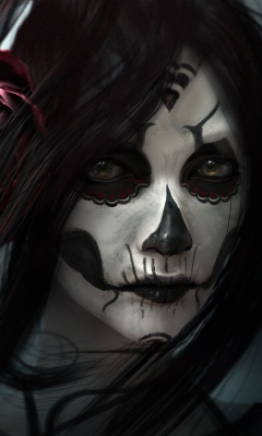 Beautiful Skull Face Painting wallpaper 240x400