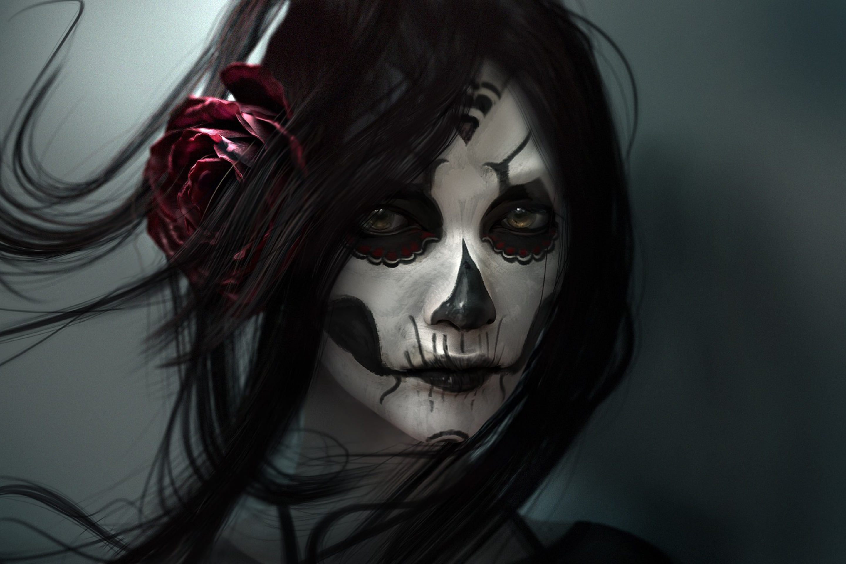 Fondo de pantalla Beautiful Skull Face Painting 2880x1920