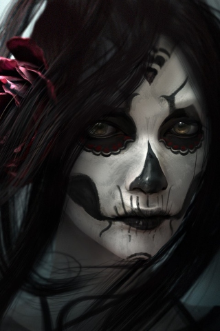 Fondo de pantalla Beautiful Skull Face Painting 320x480