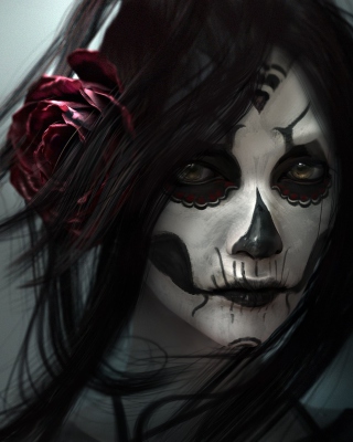 Beautiful Skull Face Painting Background for 240x400