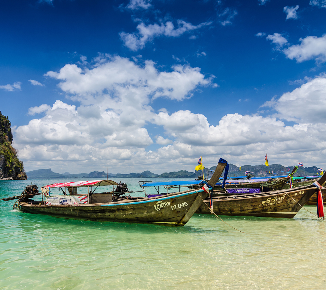 Boats in Thailand Phi Phi wallpaper 1080x960
