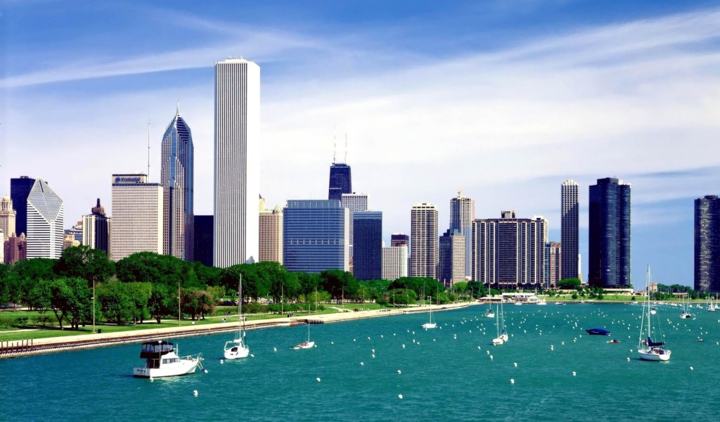 Michigan Lake Chicago wallpaper 1024x600