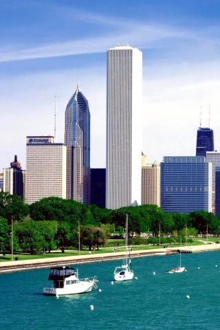 Fondo de pantalla Michigan Lake Chicago 320x480