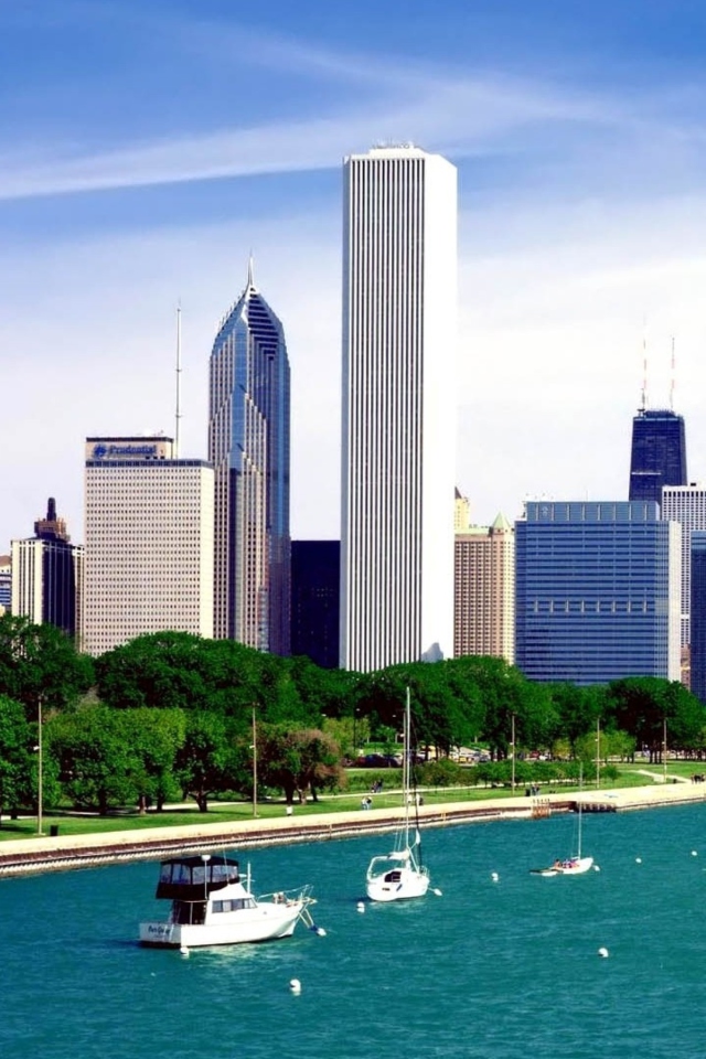 Fondo de pantalla Michigan Lake Chicago 640x960