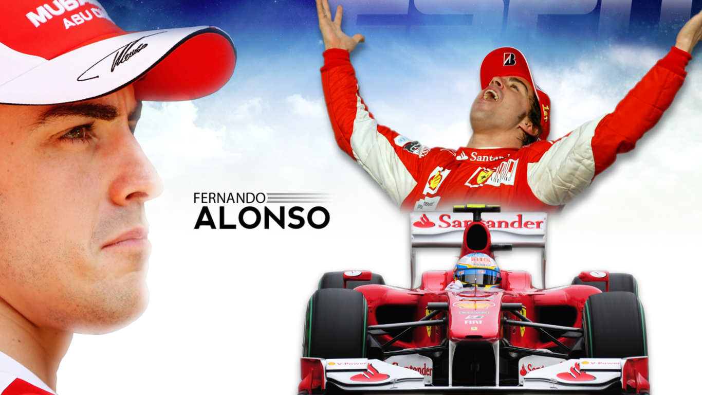 Fondo de pantalla Fernando Alonso 1366x768