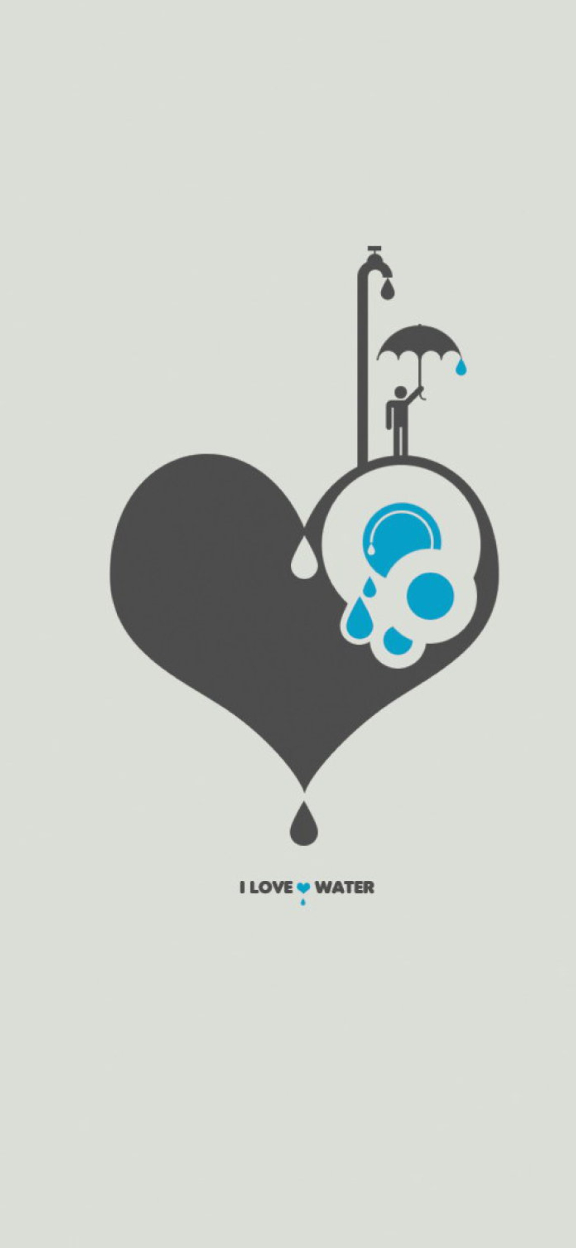 Das I Love Water Wallpaper 1170x2532
