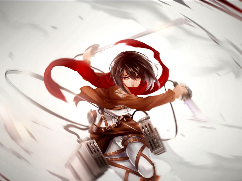 Das Attack on Titan, Mikasa Ackerman Wallpaper 1024x768