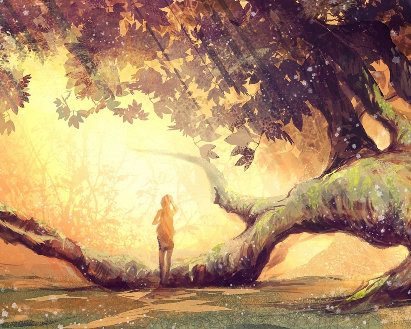 Girl And Fantasy Tree screenshot #1 1600x1280