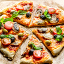 Fondo de pantalla Pizza with olives 128x128