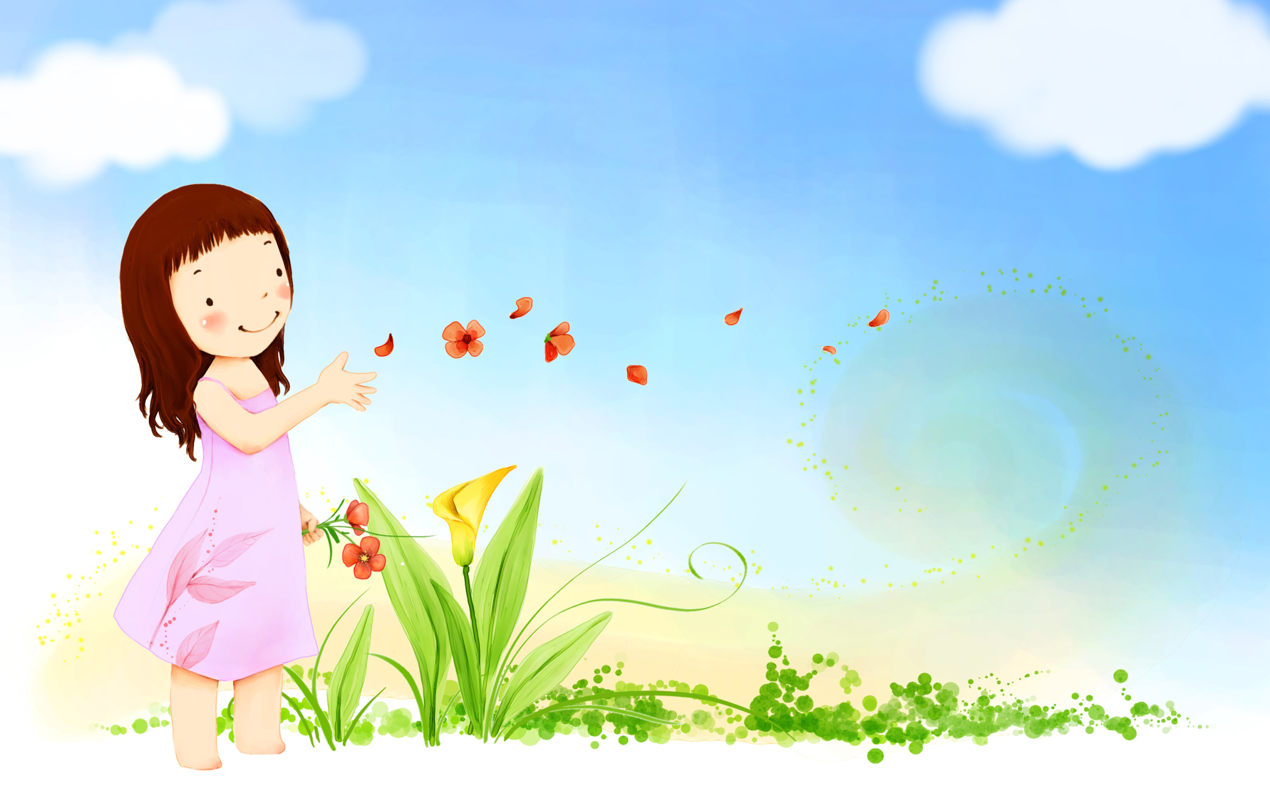 Summer Girl Drawing wallpaper 2560x1600