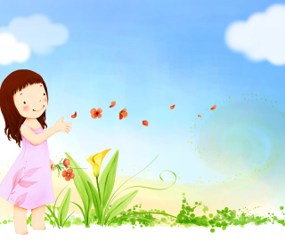 Free Summer Girl Drawing Picture for iPad