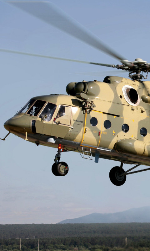 Обои Mil Mi 17 Russian Helicopter 480x800