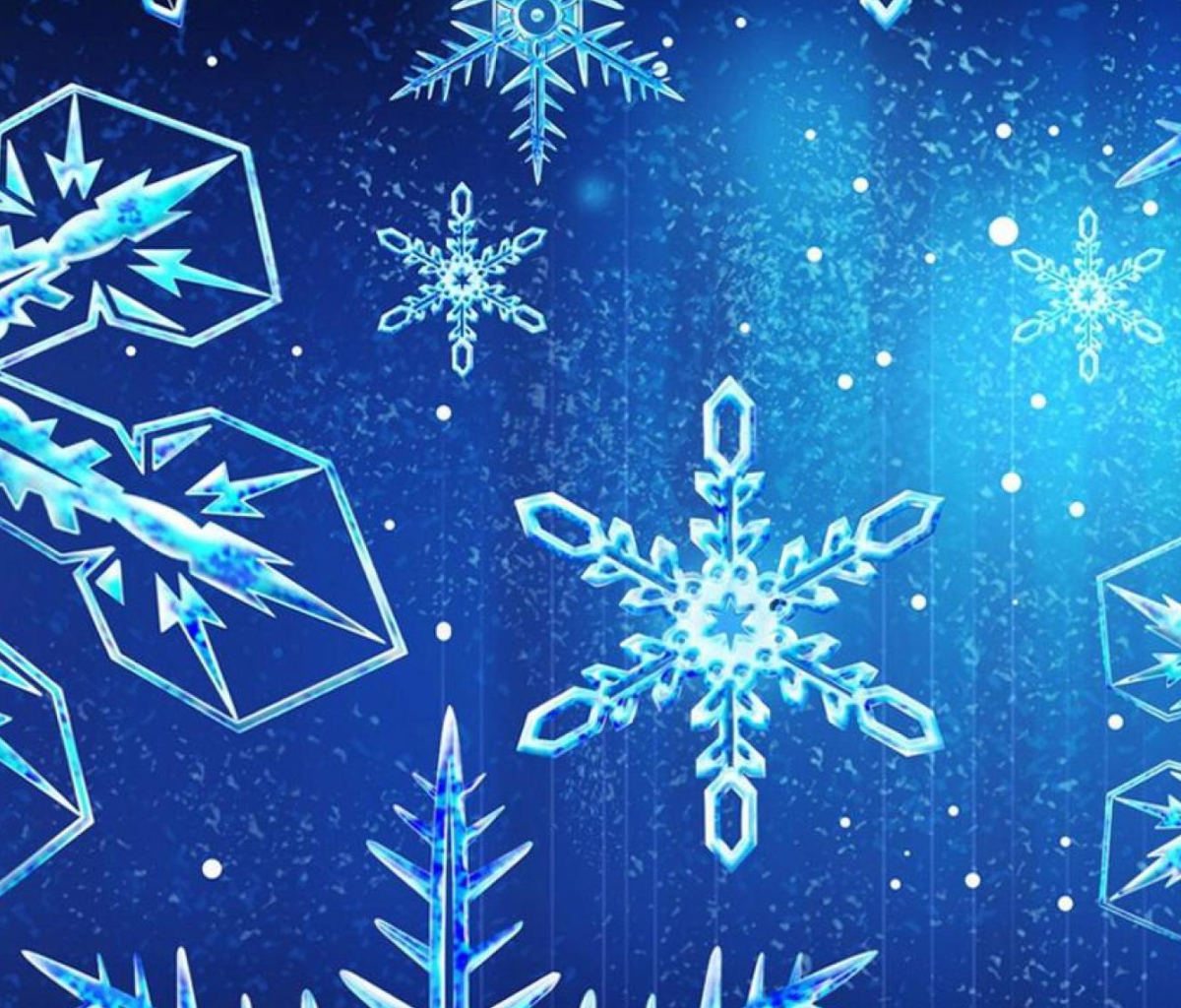 Das Blue Snowflakes Wallpaper 1200x1024