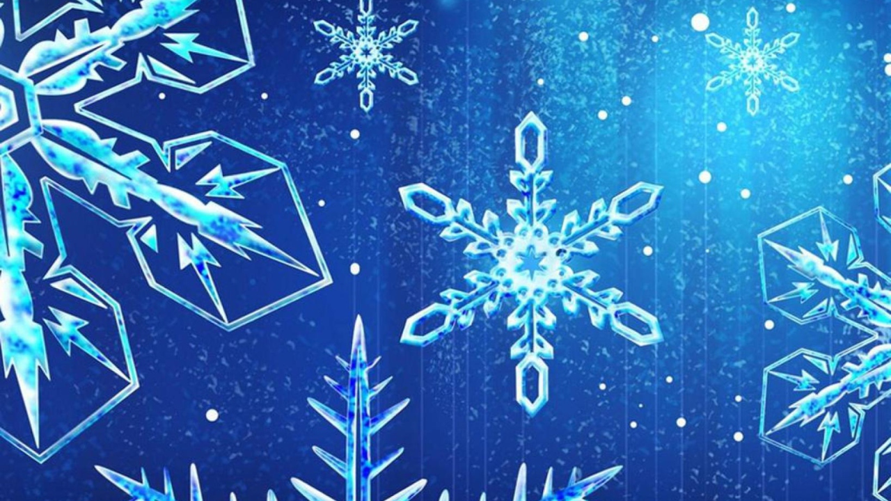 Fondo de pantalla Blue Snowflakes 1280x720