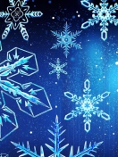Fondo de pantalla Blue Snowflakes 132x176