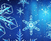 Blue Snowflakes screenshot #1 220x176
