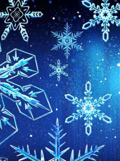 Blue Snowflakes wallpaper 240x320