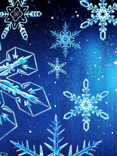 Обои Blue Snowflakes 240x320