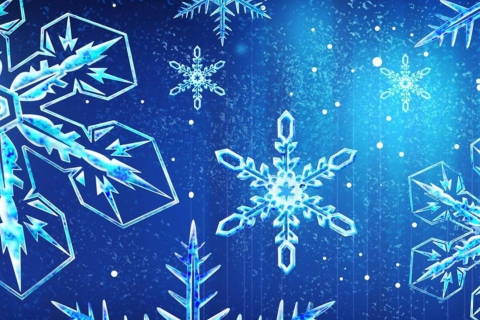 Fondo de pantalla Blue Snowflakes 480x320