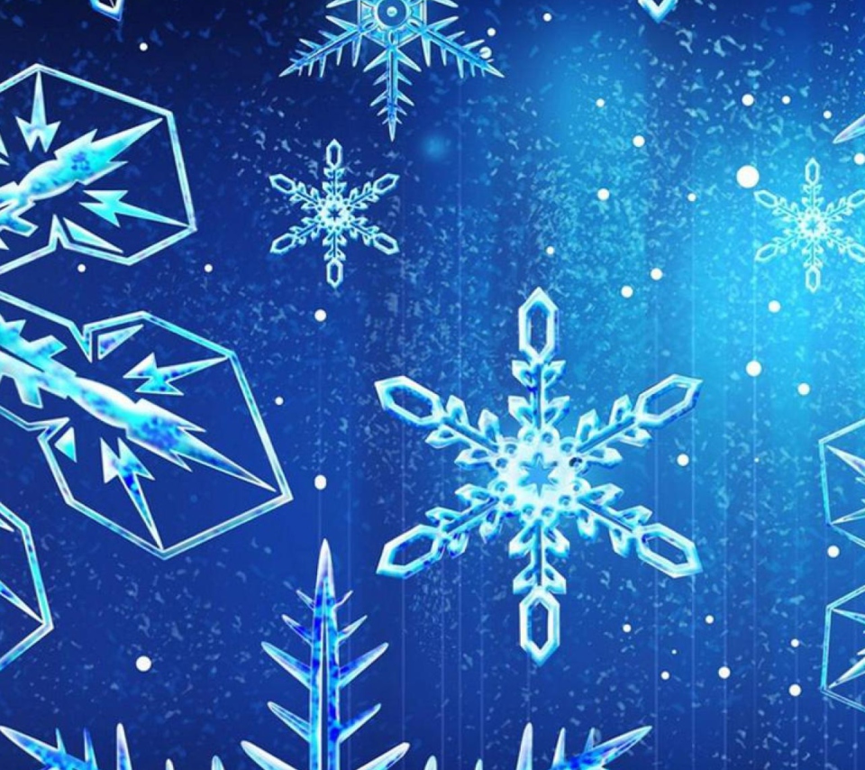 Blue Snowflakes wallpaper 960x854