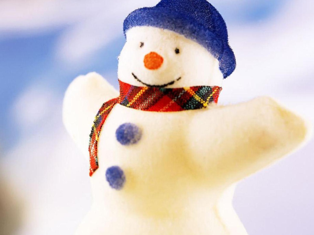 Das Happy Snowman Wallpaper 1024x768