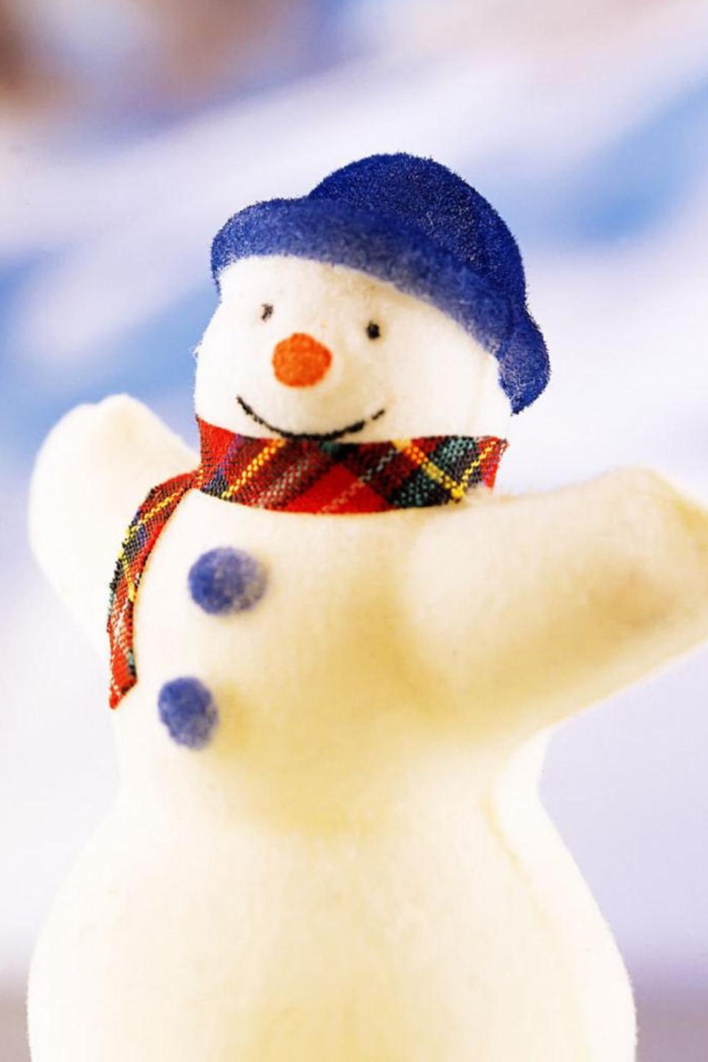 Das Happy Snowman Wallpaper 640x960