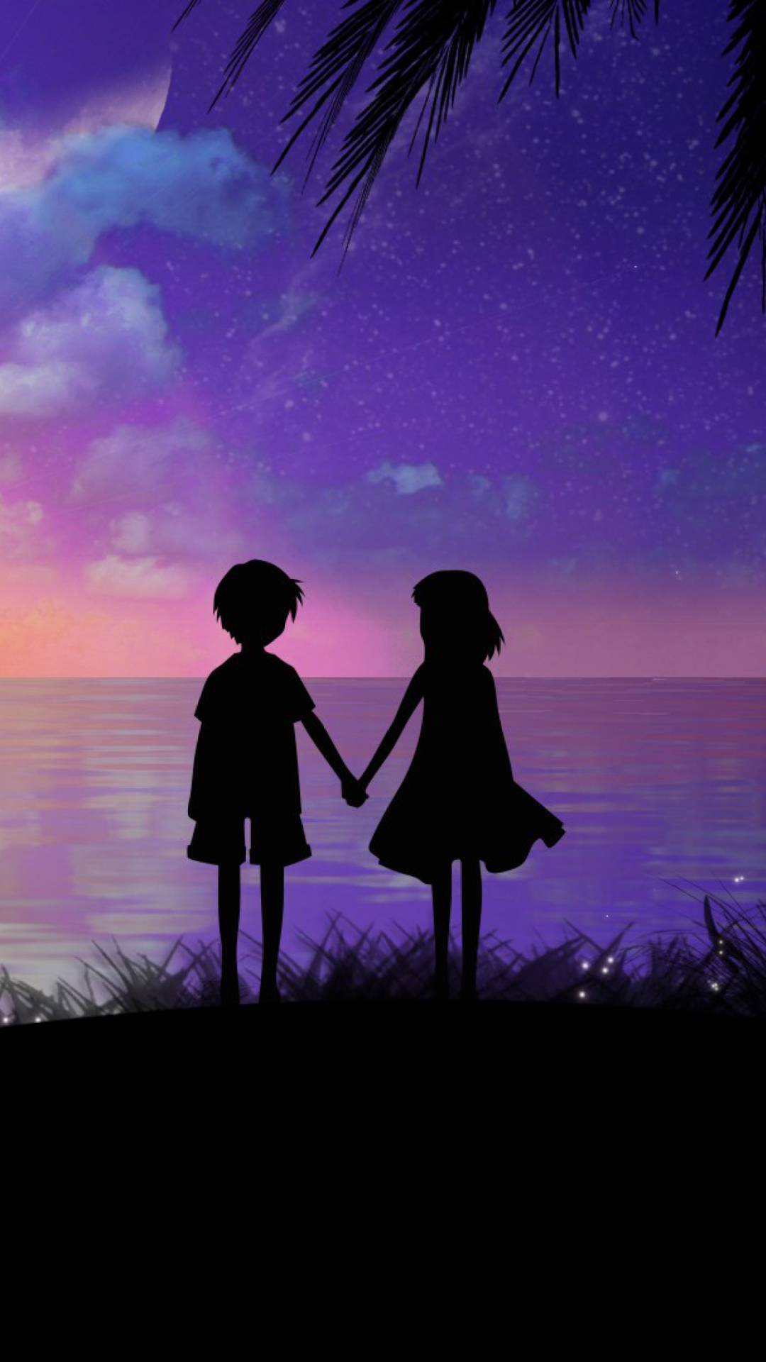 Обои Holding Hands At Sunset 1080x1920