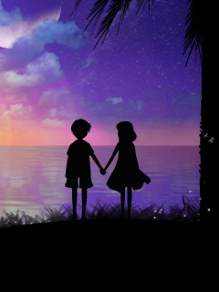 Holding Hands At Sunset wallpaper 240x320