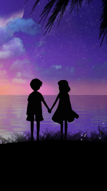 Das Holding Hands At Sunset Wallpaper 360x640