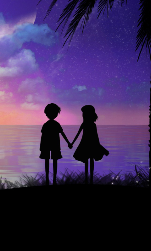 Holding Hands At Sunset wallpaper 480x800