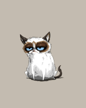 Grumpy Cat Drawing wallpaper 176x220